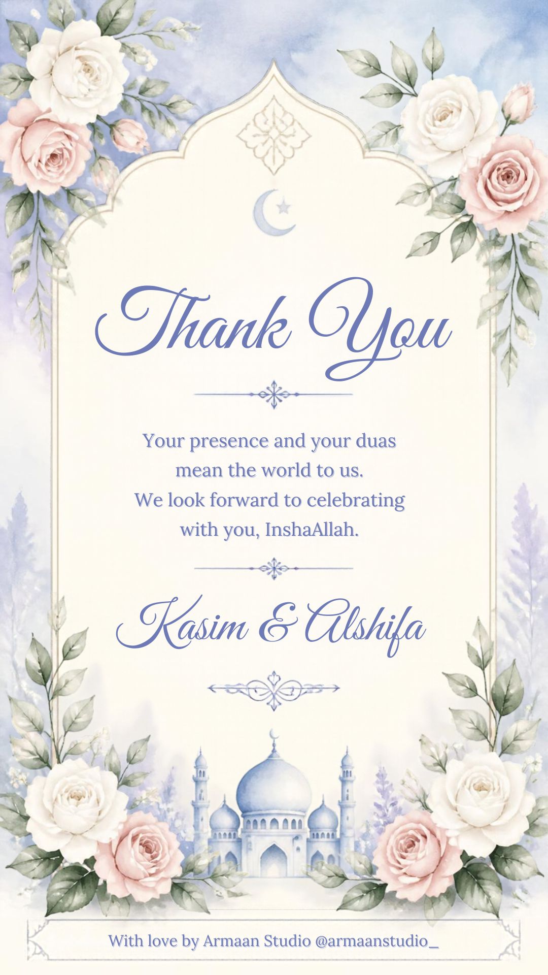 Thank you. Kasim and Alshifa. With love by Armaan Studio